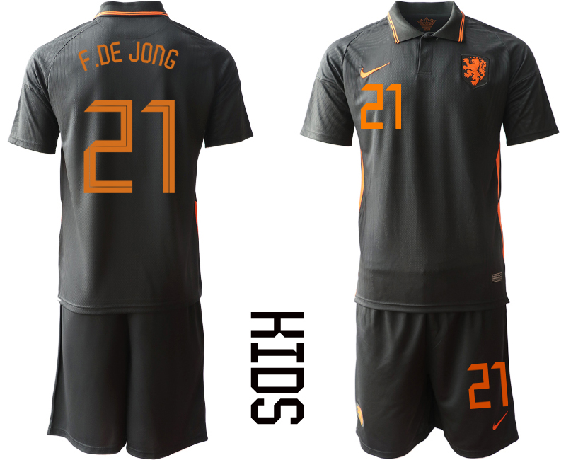 2021 European Cup Netherlands away Youth #21 soccer jerseys